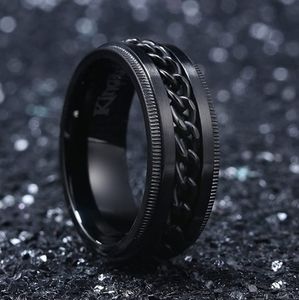 Men's Ring 8mm Spinner Ring Stainless Steel Fidget Ring Anxiety Ring for Men